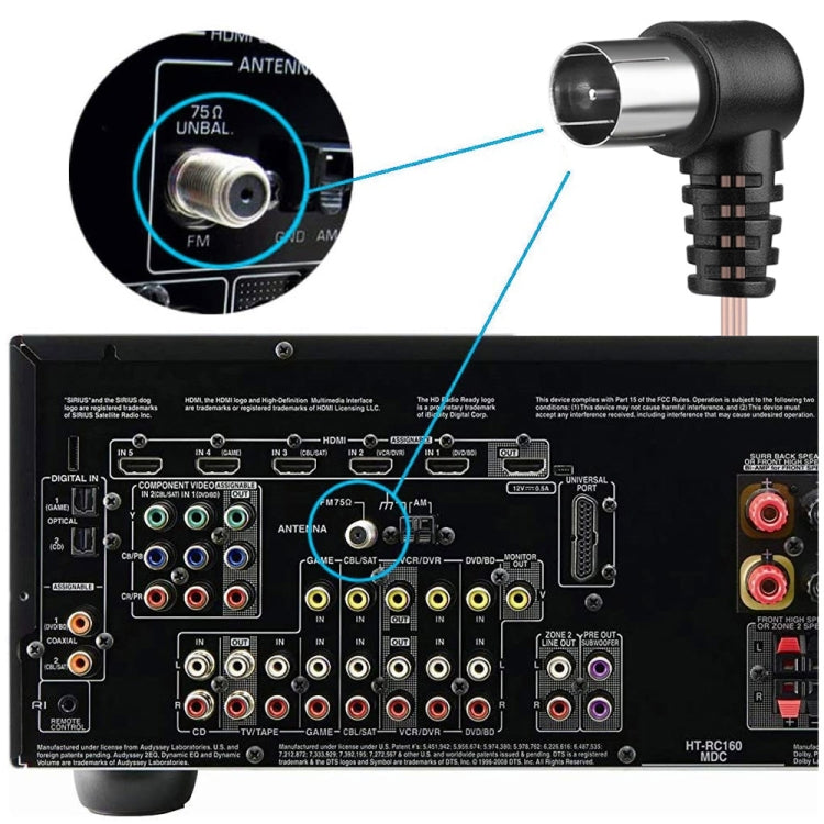 Ricevitore radio audio stereo con connettore femmina per antenna a dipolo FM da 2 m, FM Dipole Antenna