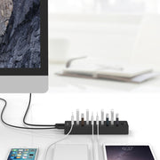 ORICO P10-U2 HUB USB 2.0 a 10 porte con indicatore di alimentazione LED e cavo USB da 1 m (nero)
