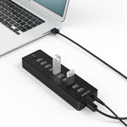 ORICO P10-U2 HUB USB 2.0 a 10 porte con indicatore di alimentazione LED e cavo USB da 1 m (nero)