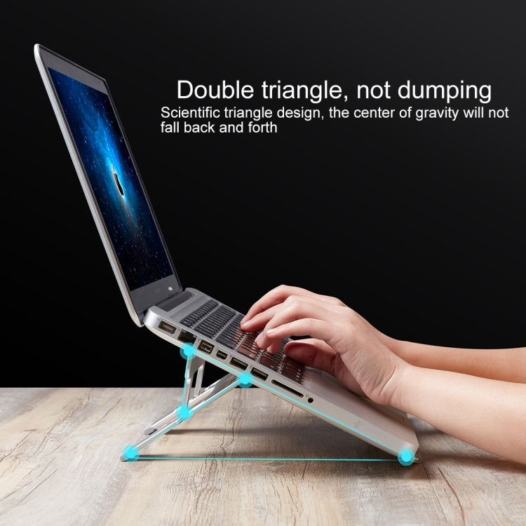 COOLCOLD U2S Staffa portatile pieghevole in lega di alluminio a doppio triangolo cavo regolabile in altezza per laptop, COOLCOLD U2S