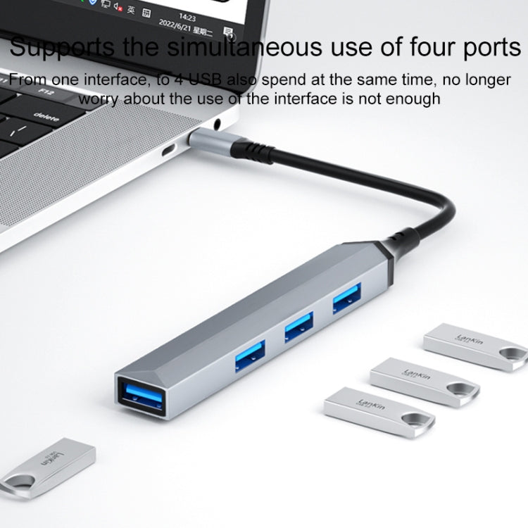 Adattatore HUB USB-C 4 in 1 con 3 porte USB