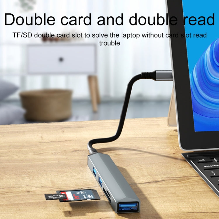 Adattatore HUB USB-C 5 in 1 con lettore SD e TF
