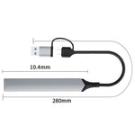 Adattatore HUB docking station USB 5 in 1 con USB-C a USB 3.0