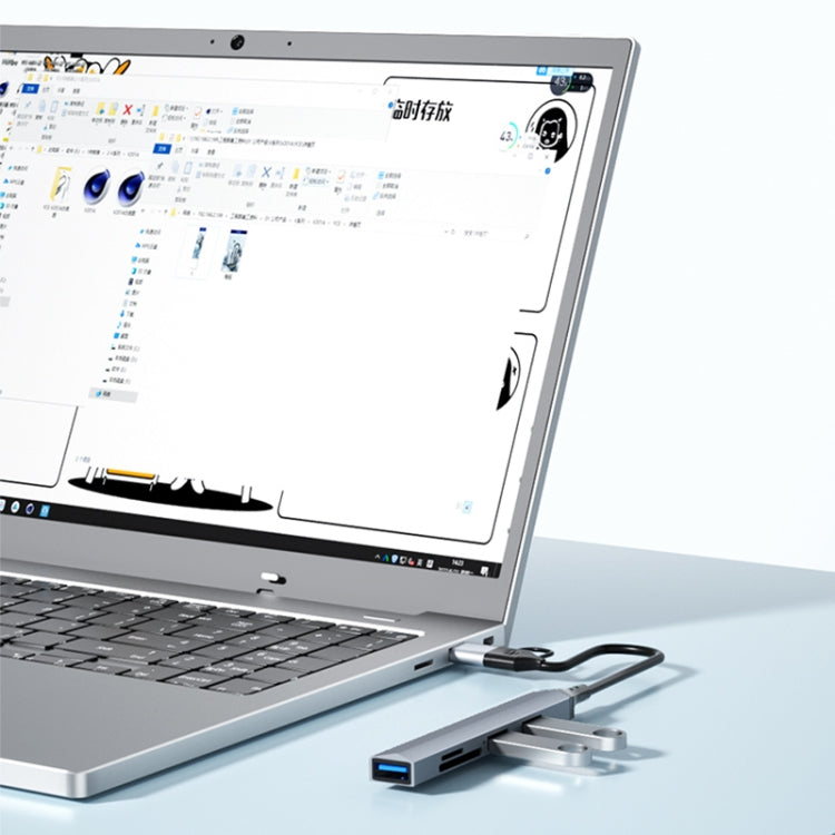 Adattatore HUB docking station USB 5 in 1 con USB-C a USB 3.0