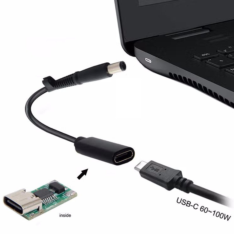 Cavo caricabatterie adattatore di alimentazione DP USB-C/Type-C da 7,4 x 0,6 mm per HP, 2.4 x 0.6mm