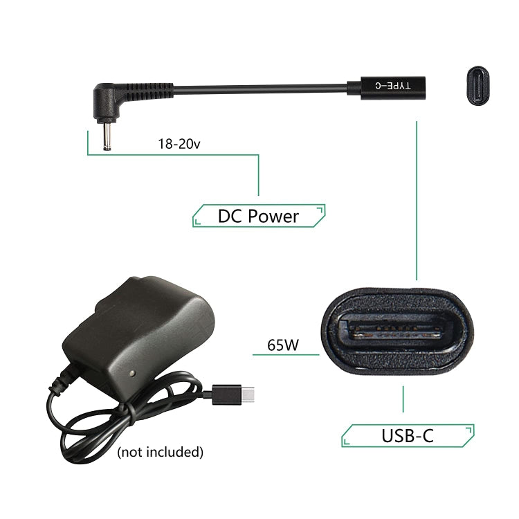 Cavo caricabatterie USB-C a 4,0 x 1,35 mm 16,5 cm