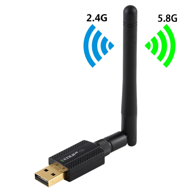 EDUP EP-AC1661 Ricevitore WiFi adattatore USB wireless ad alta velocità 2 in 1 Bluetooth 4.2 + Dual Band 11AC 600Mbps, EP-AC1661 600Mbps