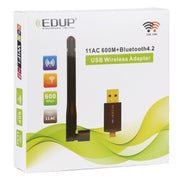 EDUP EP-AC1661 Ricevitore WiFi adattatore USB wireless ad alta velocità 2 in 1 Bluetooth 4.2 + Dual Band 11AC 600Mbps, EP-AC1661 600Mbps
