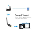EDUP EP-AC1661 Ricevitore WiFi adattatore USB wireless ad alta velocità 2 in 1 Bluetooth 4.2 + Dual Band 11AC 600Mbps, EP-AC1661 600Mbps