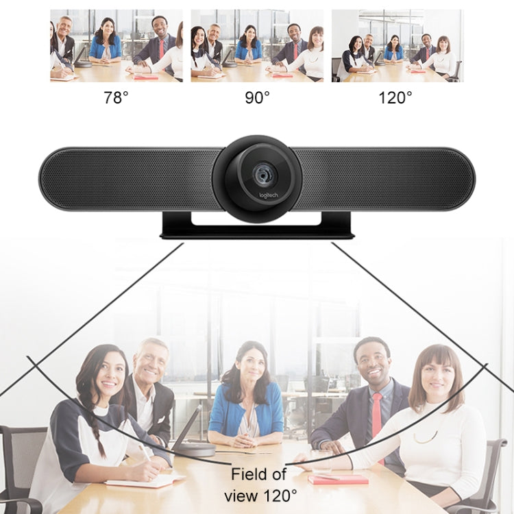 Logitech CC4000e Telecamera per conferenze 4K grandangolare da 12,0 milioni di pixel, 120 gradi, presa europea