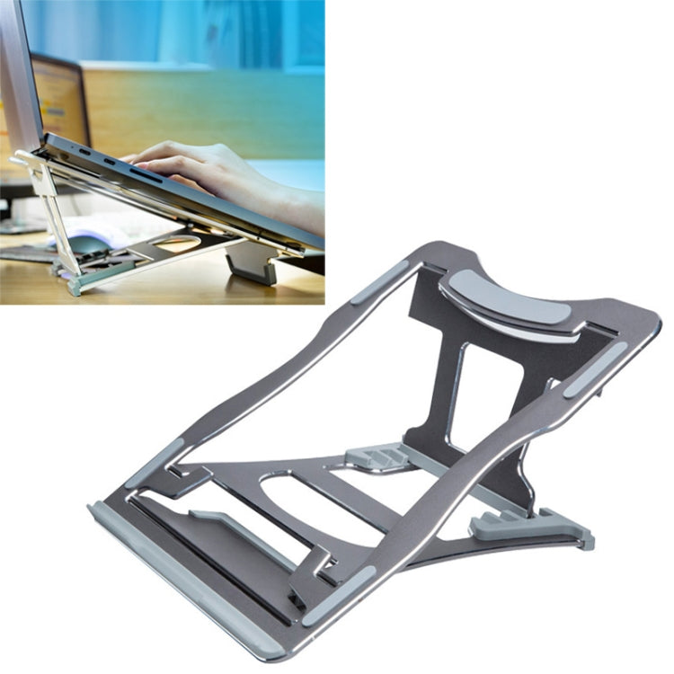 Staffa per laptop semplice portatile da tavolo con supporto di raffreddamento in lega di alluminio, supporto a sei stadi, dimensioni: 21x26 cm