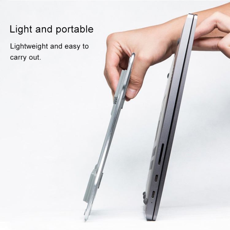 Staffa per laptop semplice portatile da tavolo con supporto di raffreddamento in lega di alluminio, supporto a sei stadi, dimensioni: 21x26 cm