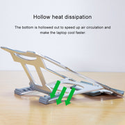 Staffa per laptop semplice portatile da tavolo con supporto di raffreddamento in lega di alluminio, supporto a sei stadi, dimensioni: 21x26 cm