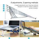 Staffa per laptop semplice portatile da tavolo con supporto di raffreddamento in lega di alluminio, supporto a sei stadi, dimensioni: 21x26 cm
