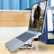 Staffa per laptop semplice portatile da tavolo con supporto di raffreddamento in lega di alluminio, supporto a sei stadi, dimensioni: 21x26 cm
