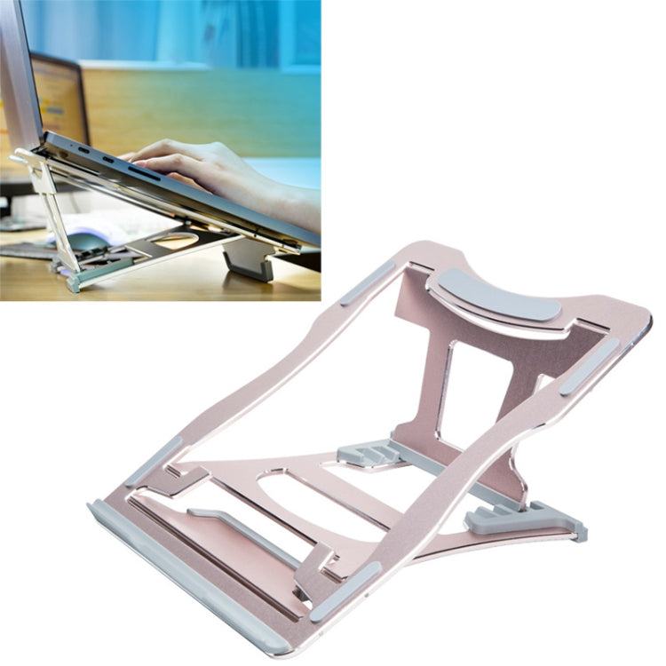 Staffa per laptop semplice portatile da tavolo con supporto di raffreddamento in lega di alluminio, supporto a sei stadi, dimensioni: 21x26 cm