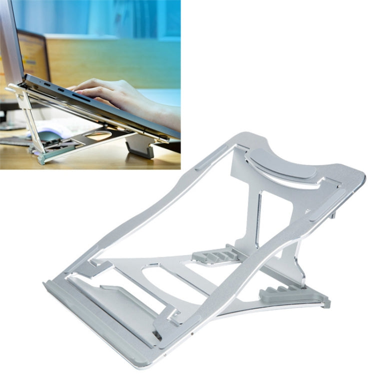 Staffa per laptop semplice portatile da tavolo con supporto di raffreddamento in lega di alluminio, supporto a sei stadi, dimensioni: 21x26 cm