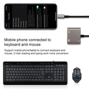 NK-109KEY Adattatore OTG femmina per tastiera USB 3 in 1 da 8 pin maschio a USB + USB