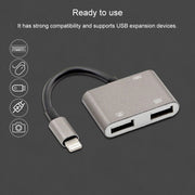 NK-109KEY Adattatore OTG femmina per tastiera USB 3 in 1 da 8 pin maschio a USB + USB