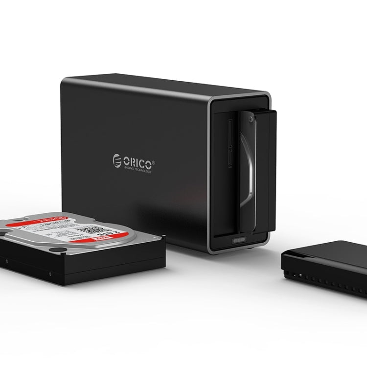ORICO NS200-C3 Custodia per disco rigido esterno da USB-C/Type-C 3.1 a SATA a 2 alloggiamenti per disco rigido Dock per disco rigido SATA da 3,5 pollici, supporto protocollo UASP, USB 3.1 Type-C to SATA