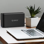 ORICO NS200-C3 Custodia per disco rigido esterno da USB-C/Type-C 3.1 a SATA a 2 alloggiamenti per disco rigido Dock per disco rigido SATA da 3,5 pollici, supporto protocollo UASP, USB 3.1 Type-C to SATA