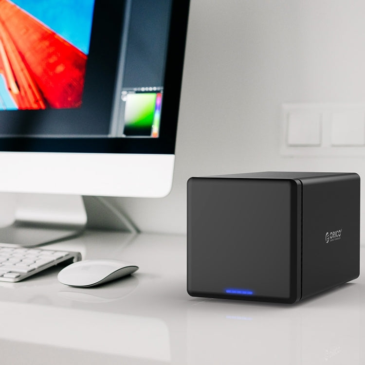 ORICO NS400-C3 Custodia per disco rigido esterno da USB-C/Type-C 3.1 a SATA a 4 alloggiamenti per disco rigido per HDD SATA da 3,5 pollici, supporto protocollo UASP, USB 3.1 Type-C to SATA