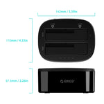 ORICO 6228US3-C 1 a 1 Clone 2 Bay USB 3.0 Tipo B a SATA Dock per disco rigido di archiviazione esterna per HDD/SSD SATA da 2,5 pollici/3,5 pollici, 1 to 1 Clone 2 Bays with Copy