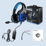 Soulbytes S11 USB + 3,5 mm Cuffie da gioco con luce LED regolabile a 4 pin con microfono, S11(Blue), S11(Red)
