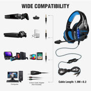 Soulbytes S11 USB + 3,5 mm Cuffie da gioco con luce LED regolabile a 4 pin con microfono, S11(Blue), S11(Red)