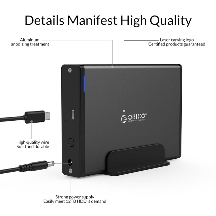 Custodia ORICO 7688C3 per HDD 3,5" USB-C 8TB