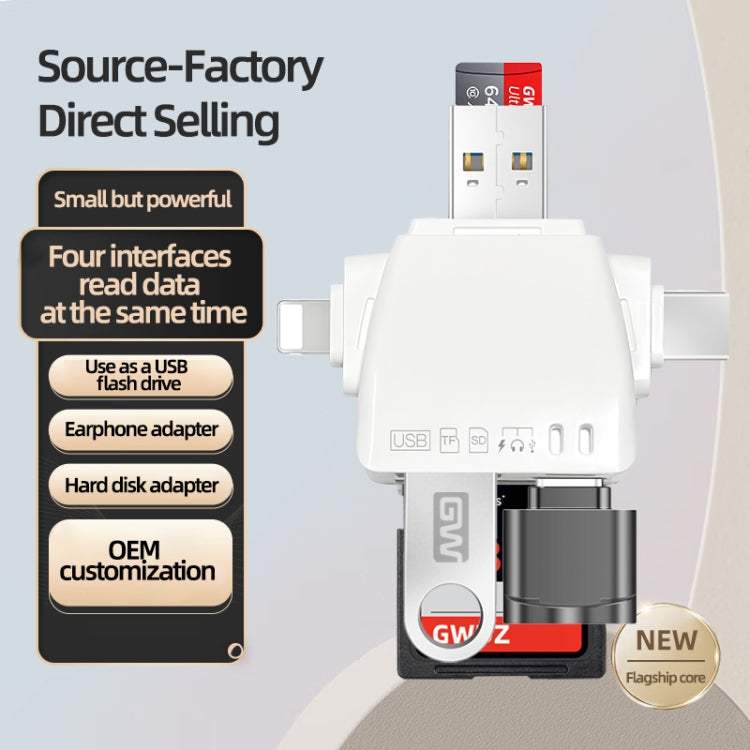 Lettore schede 7 in 1 USB, Tipo C, 8 pin, TF e SD