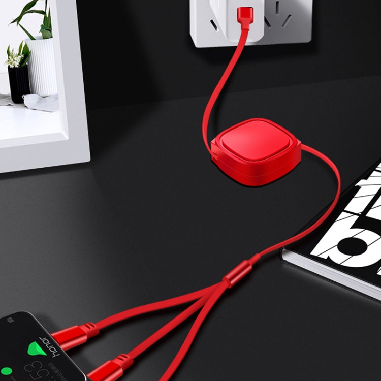Cavo ricarica retrattile 3 in 1 USB-C 1,2 m 3,5A