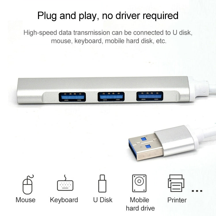 A-809 4 adattatori HUB da USB 3.0 a USB 3.0 in lega di alluminio, A-809