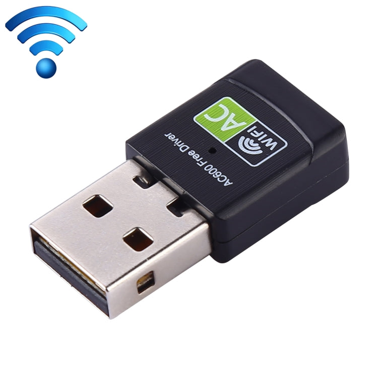 Scheda di rete esterna adattatore per unità WiFi USB 2.0 dual band AC600Mbps da 2,4 GHz e 5 GHz, AC600Mbps