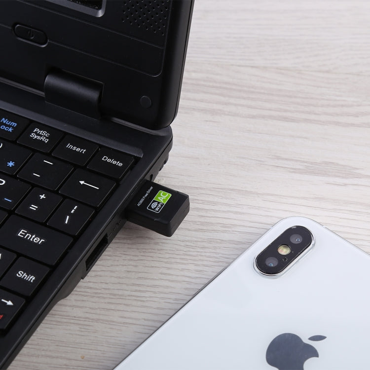 Scheda di rete esterna adattatore per unità WiFi USB 2.0 dual band AC600Mbps da 2,4 GHz e 5 GHz, AC600Mbps