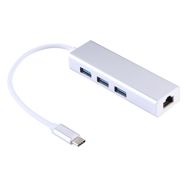 Hub USB-C 3 porte USB 3.0 con adattatore Ethernet Gigabit