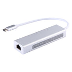 Hub USB-C 3 porte USB 3.0 con adattatore Ethernet Gigabit
