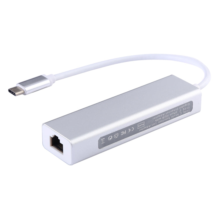 Hub USB-C 3 porte USB 3.0 con adattatore Ethernet Gigabit