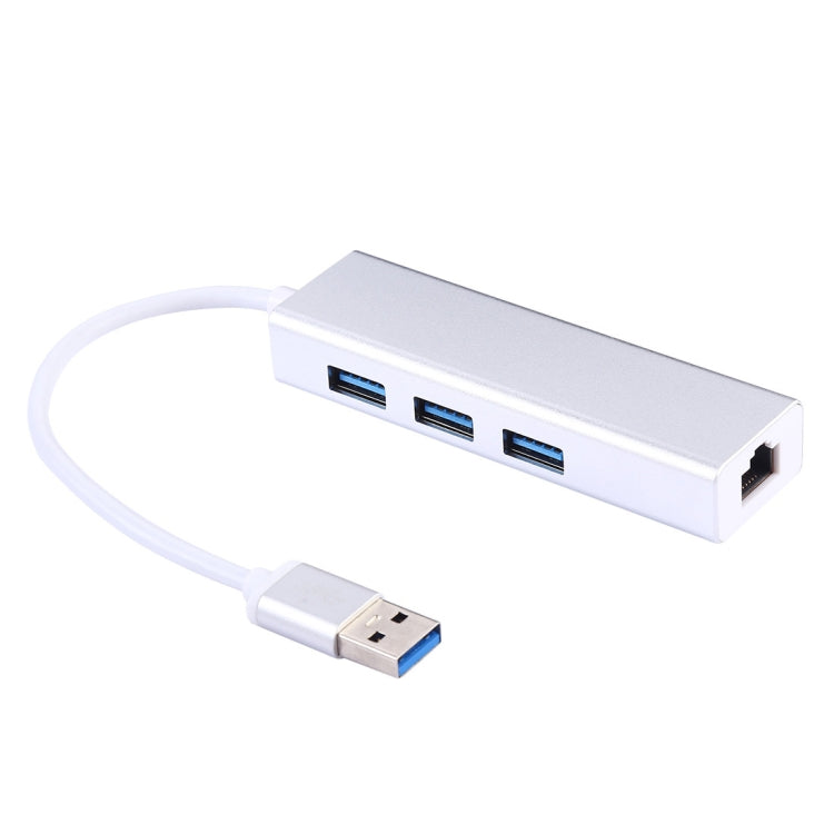 Guscio in alluminio 3 porte USB 3.0 HUB + adattatore Gigabit Ethernet USB 3.0, USB 3.0 1000Mbps