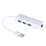 Guscio in alluminio 3 porte USB 3.0 HUB + adattatore Gigabit Ethernet USB 3.0, USB 3.0 1000Mbps