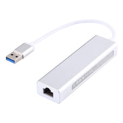 Guscio in alluminio 3 porte USB 3.0 HUB + adattatore Gigabit Ethernet USB 3.0, USB 3.0 1000Mbps