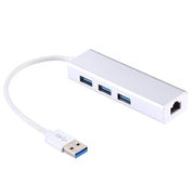 Guscio in alluminio 3 porte USB3.0 HUB + adattatore Ethernet USB3.0 10/100Mbps, USB 3.0 100Mbps
