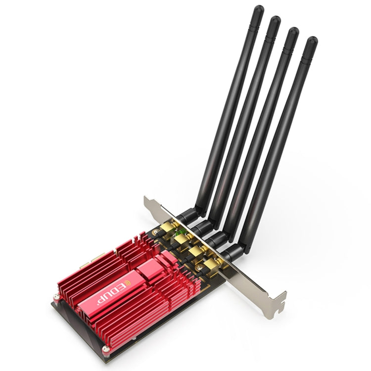 Scheda di rete esterna EDUP 9633-800 AC1900Mbps 2,4 GHz e 5 GHz Dual Band PCI-Express 4 antenne, AC1900Mbps
