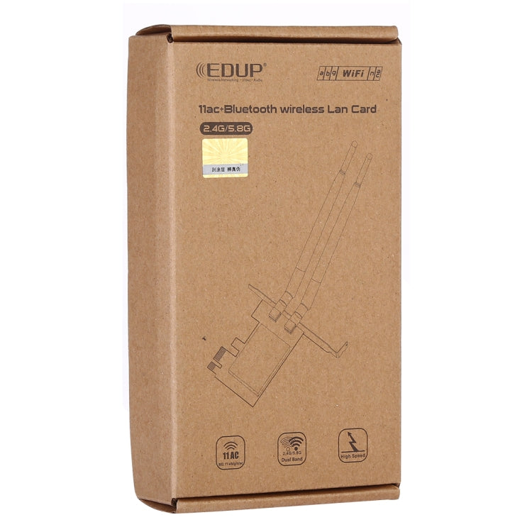 EDUP EP-9620 Adattatore WiFi 2 in 1 AC1200Mbps 2,4 GHz e 5,8 GHz Dual Band PCI-E 2 antenne Scheda di rete esterna + Bluetooth, EP-9620 1200Mbps (2 in 1)