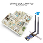 EDUP EP-9620 Adattatore WiFi 2 in 1 AC1200Mbps 2,4 GHz e 5,8 GHz Dual Band PCI-E 2 antenne Scheda di rete esterna + Bluetooth, EP-9620 1200Mbps (2 in 1)