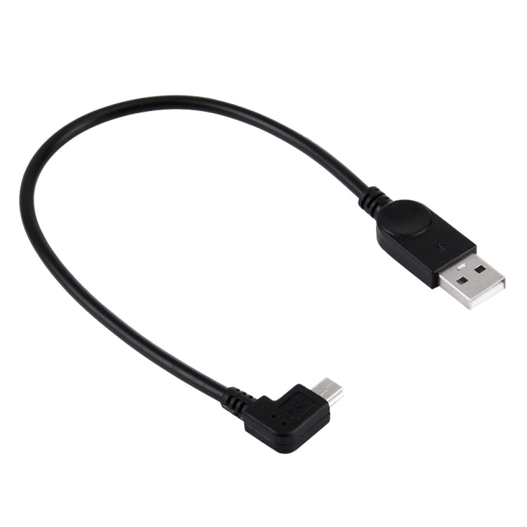 Cavo dati/ricarica mini USB a USB con angolo di 90 gradi a sinistra, lunghezza: 28 cm, Left Angle Mini USB