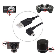 Cavo dati/ricarica mini USB a USB con angolo di 90 gradi a sinistra, lunghezza: 28 cm, Left Angle Mini USB