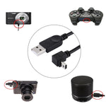 Cavo dati/ricarica mini USB a USB con gomito ad angolo di 90 gradi, lunghezza: 28 cm, Elbow Angle Mini USB