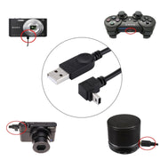 Cavo dati/ricarica mini USB a USB con gomito ad angolo di 90 gradi, lunghezza: 28 cm, Elbow Angle Mini USB