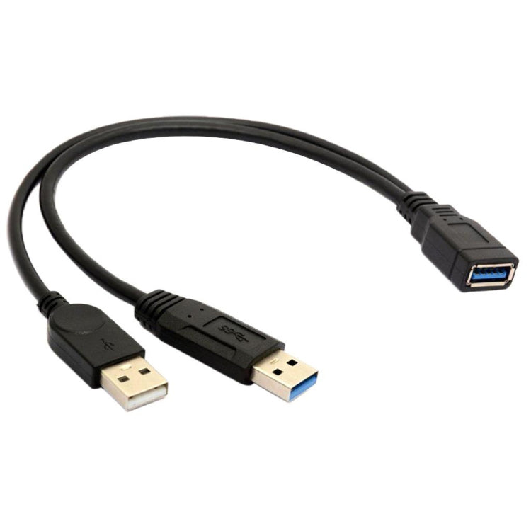 Cavo USB 3.0 femmina 2 in 1 a USB 2.0 + USB 3.0 maschio per computer/laptop, lunghezza: 29 cm, USB 3.0 AF to USB 2.0 AM + USB 3.0 AM